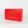 Red gift box with snowflake pattern and Shiori Sakimai text, festive design for collectible figure packaging